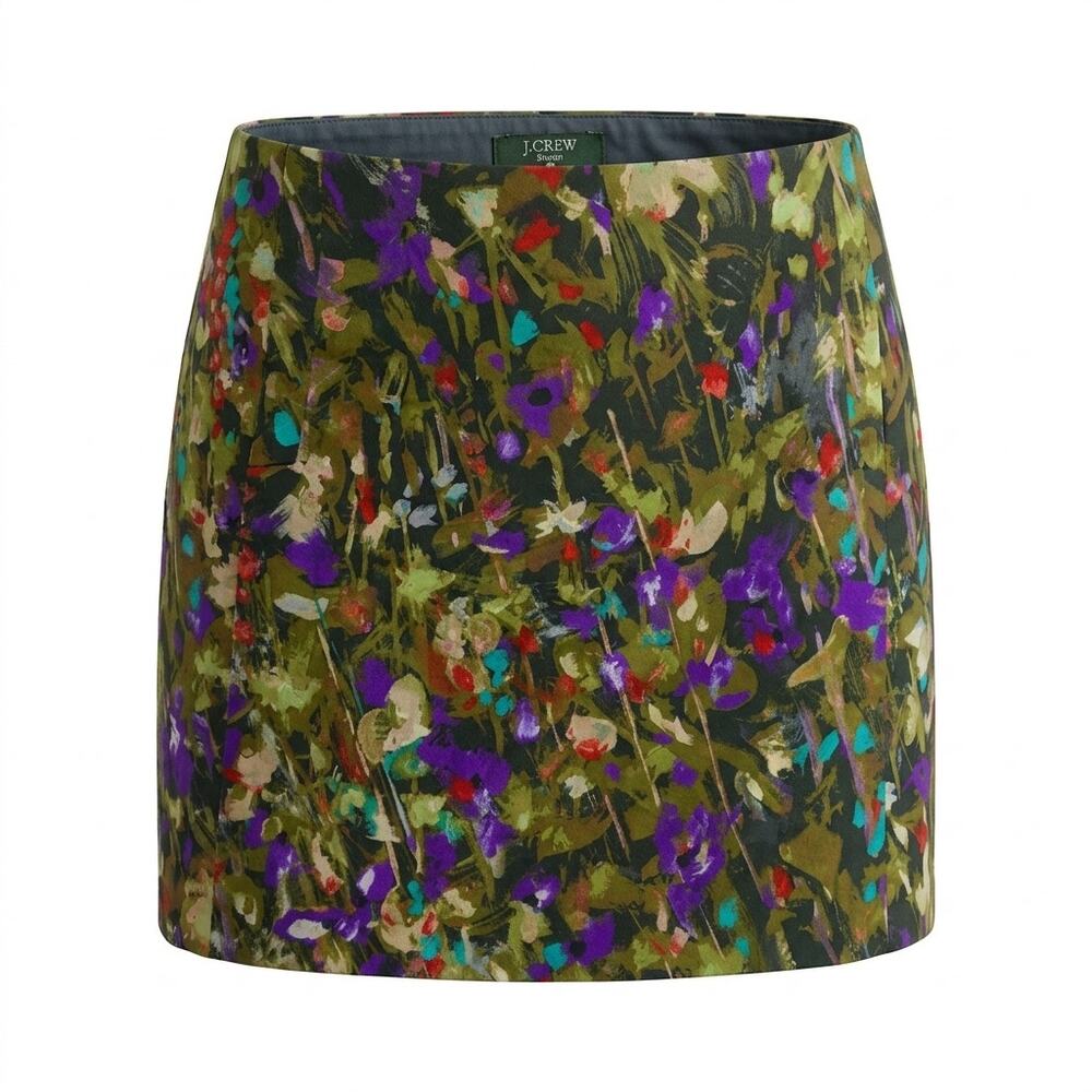 J.Crew Multicolor Floral Stretch Mini Skirt Women See Measurements